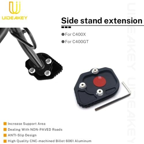 Side Stand Enlarger Pad support Plate Sickstand For BMW C400X C400GT Foot Support Extension Pad Bracket Cushion Motorcycle