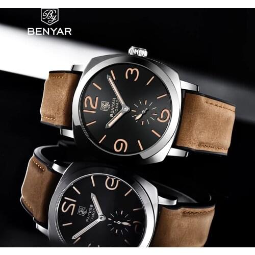 2020 Benyar Top Brand Mens Mens Automatic Watch Stainless Steel Waterproof Clock Men Leisure Sports Luxury Watch Reloj Hombre