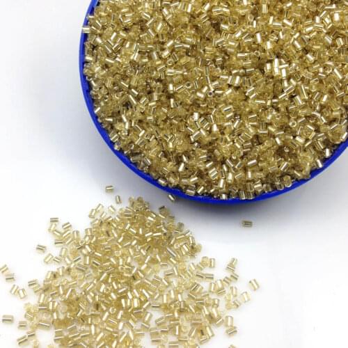 16g 1000pcs 2*3mm Champagne Silver Lined Tube Loose Spacer Beads Cezch Glass Seed Beads Handmade Jewelry Making DIY Garment Bead