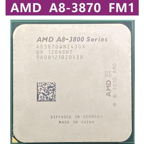 AMD Quad-Core 3.0 GHz CPU for Mainframe, A8 series, A8-3870K / A8-3870 / 3870K, AD3870WNZ43GX, socket FM1