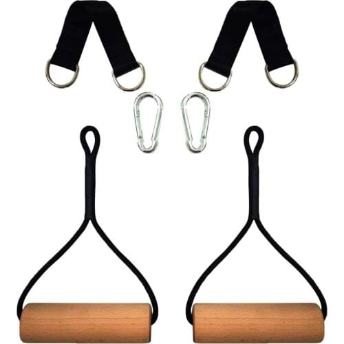 Wooden Gymnastic Rings Adjustable Arm Strength Training Stick For Pull Up Fitness Home&Gym Accessories Max Load Capacity 200KG