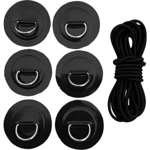 Surfboard Dinghy Boat PVC Patch with D Ring Deck Rigging Kit Surfboard Round Ring Pad Elastic Bungee Rope