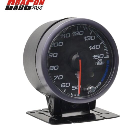 Dragon 60mm Stepper Motor Racing Car Modification Oil Temp Gauge Temperature Meter Warning Function 40-150 Celsius Free Shipping