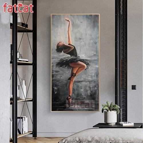 FATCAT Abstract ballerina Large Diy Diamond Painting Full square round drill 5d Diamond Embroidery Kits wall Decoration AE2916