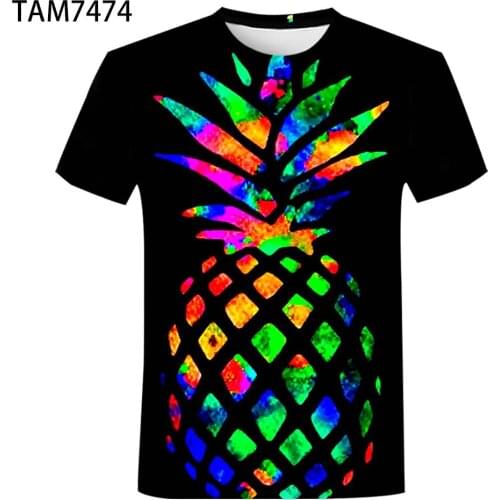 Pineapple T-shirt 2021 New Mens Sea Pineapple Round Neck T-Shirt Summer Casual Short-Sleeved Shirt Punk Harajuku