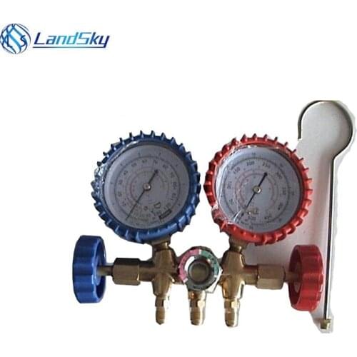 Refrigeration Detectione Dual Valve Refrigerant Refrigerating Table Copper Manifold Gauge Set A/C Air Conditioning