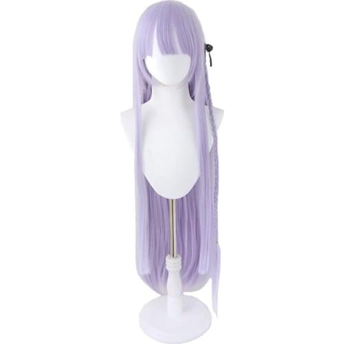 Game Danganronpa Kirigiri Kyouko Wig Cosplay Costume Dangan Ronpa Women Light Purple Long Hair Halloween Party Role Play Wigs