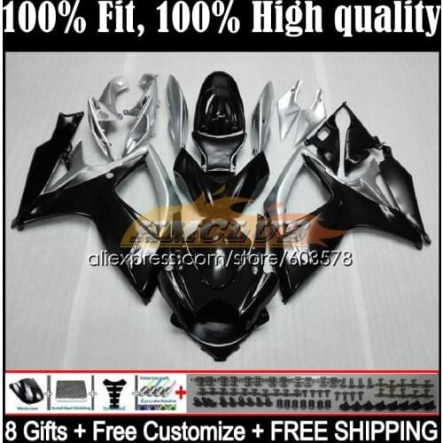 Injection For SUZUKI GSXR 600 750 CC GSXR-750 K6 750CC 5CL.5 GSXR750 GSXR-600 06 07 GSXR600 2006 2007 OEM Fairing Black silvery