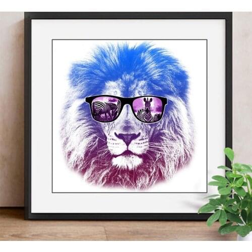 Full Square/Round Drill Mosaic Cross Stitch Diamond Embroidery Animals Decoration Home 5D DIY Diamond Painting Lion