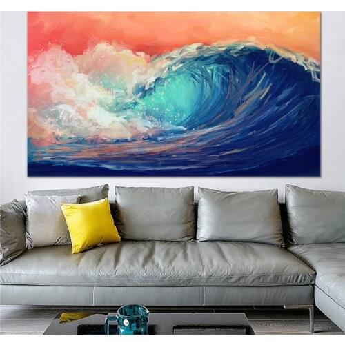 Scandinavian poster modern abstract seascape landscape canvas wall painting printed dropshipping home decor wall pictures prints