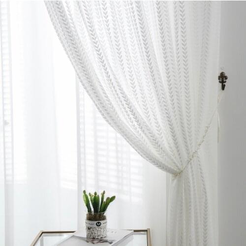 Korean Curtains for Living Room Bedroom Curtain Transparent White Minimalist Snow Curtain Window Screen Ceiling Installation