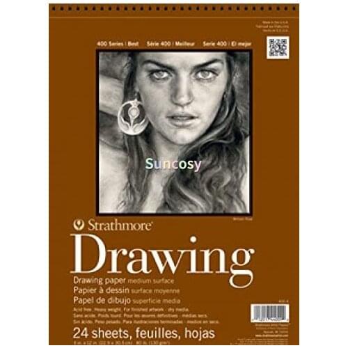 Strathmore 400-4 400 Series Drawing Pad, 9"x12", Ivory/Cream, 24 Sheets , 22.9cm x 30.5cm