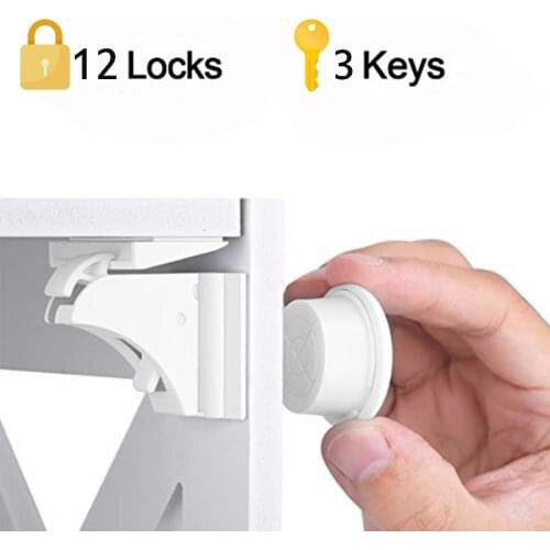 Magnetic Child Lock 4-12 locks+1-3key Baby Safety Baby Protections Cabinet Door Lock Kids Drawer Locker Security Magnetic Locks