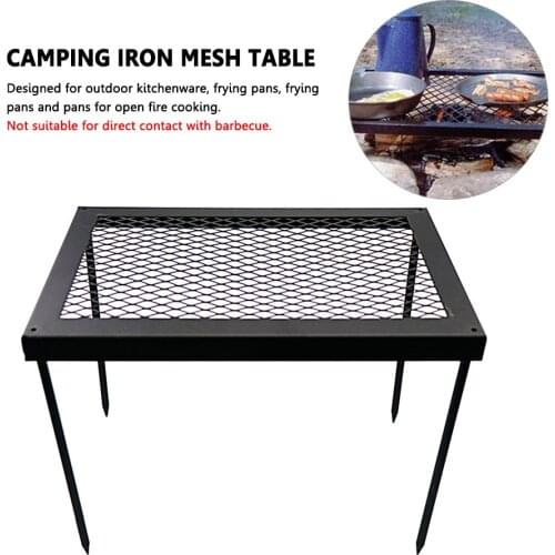 Reusable Outdoor Iron Net Table Camping BBQ Picnic Cooking Grill Mat Racks Anti-scalding Design For Beach Backyards Barbecue