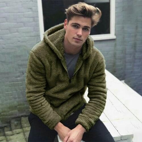 2020 Men Autumn Winter Hoodies Zipper Sweaters Cashmere Wool Clothes Pullover Hooded Jumper Sweater Slim Fit Male