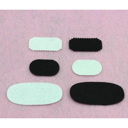 Set of 300pcs white and black felt pads Mix style Oval for hair clips,felt applique, non-woven pad,bargain for Bulk