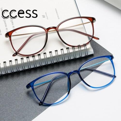 LightnessFashion Anti-blue Light Myopia Glasses Women Men Round Frame Nearsighted Prescription Retro Glasses Diopter 0 to -6.0