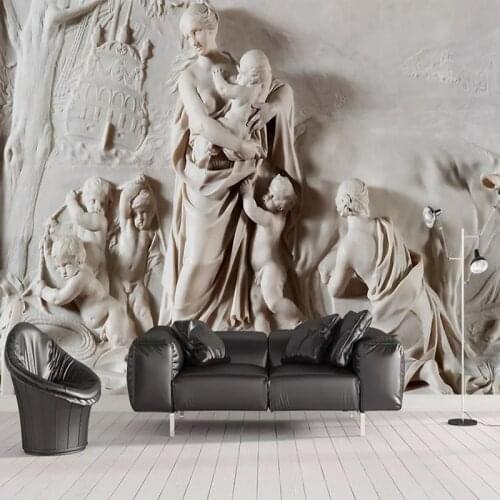 Custom Photo Wallpaper 3D Stereoscopic Embossed Statue Background Wall Mural Living Room Sofa Bedroom TV Backdrop Wall Painting