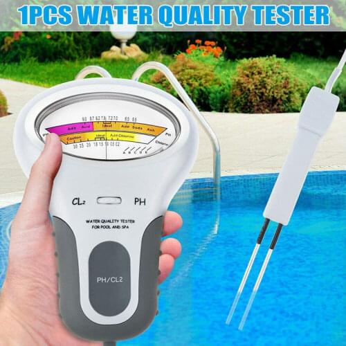 Portable Digital 2 In 1 Water Quality PH and Chlorine Level CL2 Tester Meter for Swimming Pool Spa Water Quality Analyze