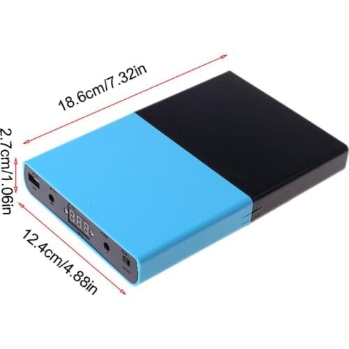 QC 3.0 USB DC 1-24V Output 12x 18650 Batteries DIY Power Bank for Laptop Phone 270B