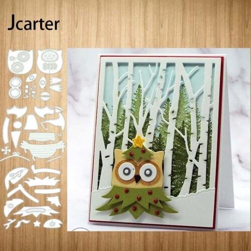 Owl Hat Tree Frame Metal Cutting Dies Craft Stencil Scrapbooking Handmade Tool Make Album Paper Model Punch Blade Decor Template