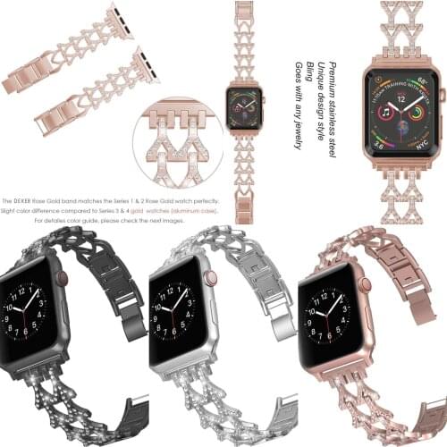 Suitable for Apple Watch strap 38mm 42mm ladies diamond Iwatch 6 5 4 3 2 SE 44mm 40mm stainless steel luxury bracelet wristband