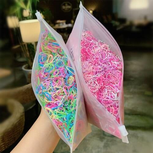 1000Pcs/Pack Colorful Small Disposable Hair Bands Scrunchie Girls Elastic Rubber Band Ponytail Holder Fashion Hair Accessories