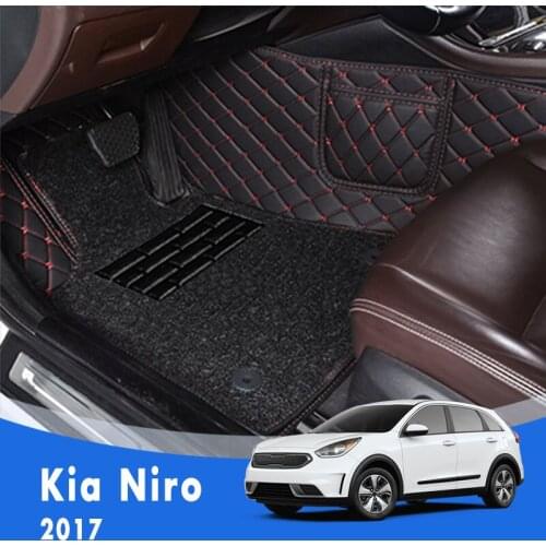 For Kia Niro 2017 Luxury Double Layer Wire Loop Car Floor Mats Carpets Floor Liner Custom Auto Styling Interior Accessories