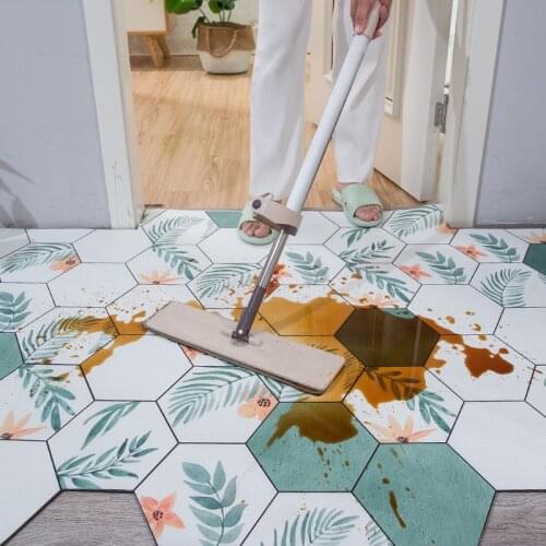 Pink Geometric Entrance Doormat PVC PU Leather Waterproof and Oil-proof Scrubable Mat Non-slip Carpets for Living Room Kitchen