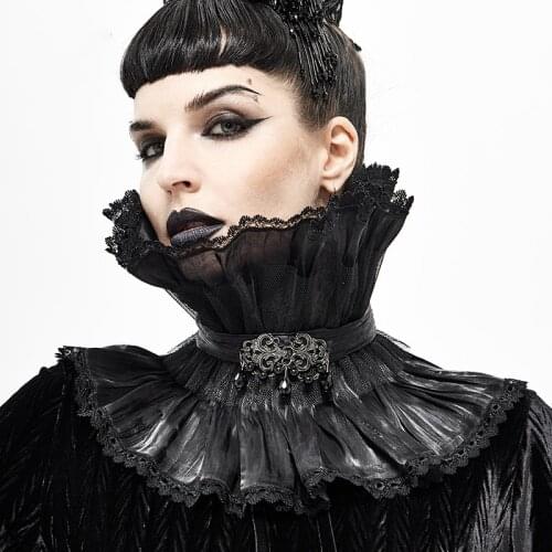 Retro Ornate High Collar Decoration Neck Ornaments Gothic Style Dark Unisex Lace Hollow Stand Collar Accessories