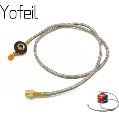 Outdoor Camping Stove Gas Refill Fuel Valve Connector Gas Extension Pipe Tube for Stove Accessory Furnace Adapter Russian Valve