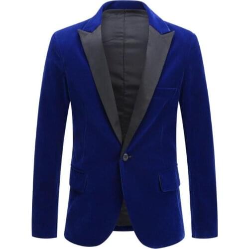 2020 Winter British Style Retro Velvet Single-breasted Blazer Fashion Best Man Wedding Banquet Casual Jacket