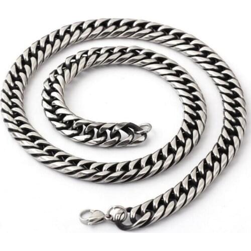 Stainless Steel Vintage Smooth 12mm Curb Chain Necklace Nice XMAS Gifts Jewelry 24'' Heavy