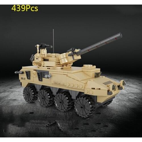 Military Series World War II Automatic Artillery Armored Vehicle Weapon Accessories DIY Model Building Blocks Bricks Toys Gifts