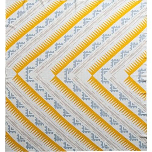 Papa&Mima Yellow American Native Geometric Knitted Summer Quilted Thread Blanket Throws Cotton Nap Air-conditional Bedspread