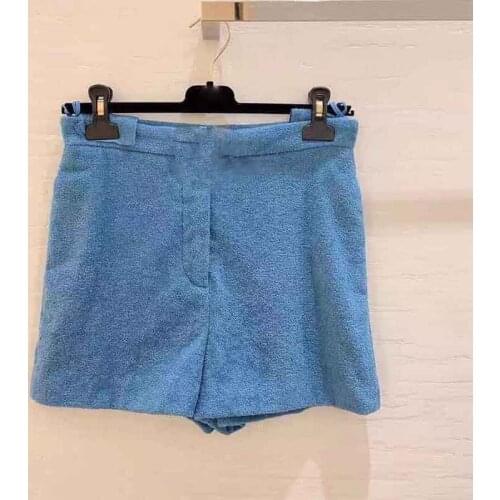 2021 Women Shorts Early Spring Coco Beach Series Shorts Silk Jacquard Lining With Belt Sexy Shorts