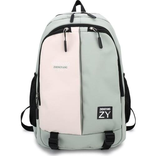 New Contrast Color Backpack Women Student Backbag School Bag For Teenage Girls 2021 Shoulder Bags Ladies Fashion Travel Bagpack