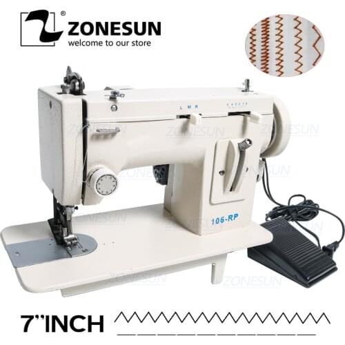 ZONESUN 106-RP Household Sewing Machine Fur Leather Fell Clothes Thick Sewing Tool Thick Fabric Material Reverse ZIG ZAG Stitch