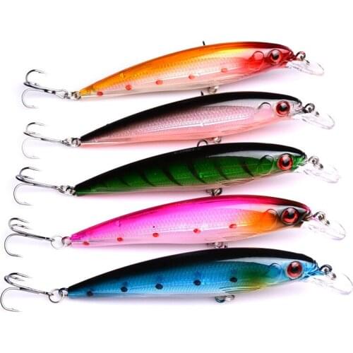 10PCS Deep Tail Dancer Hard Bait Deep Diving Minnow Lure Wobbler Bass Pike 11cm13g