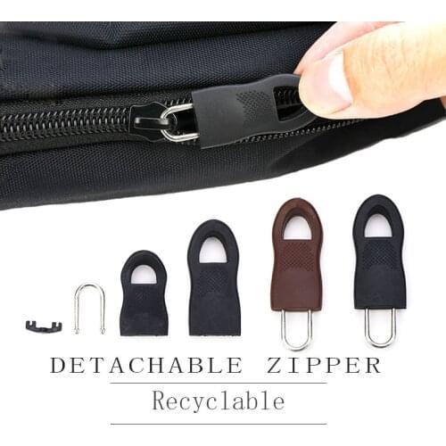 10Pcs Replacement Zipper Tags Zip Fixer for Clothes Black Zippers Pull Fixer for Travel Bag Suitcase Clothes Sewing Accessories