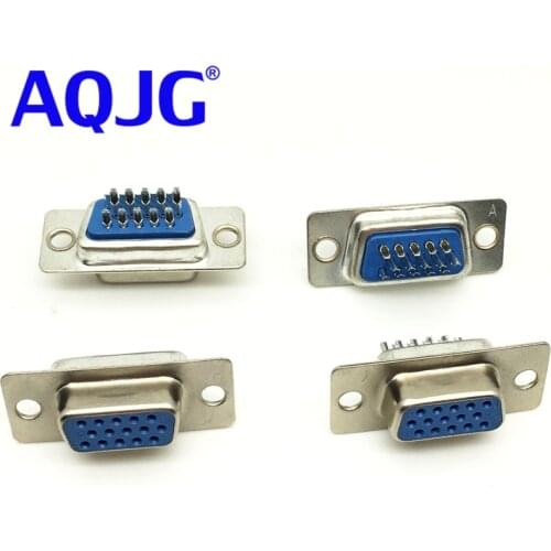 100pcs/lot) DB15 3Rows Parallel VGA Port HDB9 15 Pin D Sub Male Solder Connector + Plastic Shell Cover