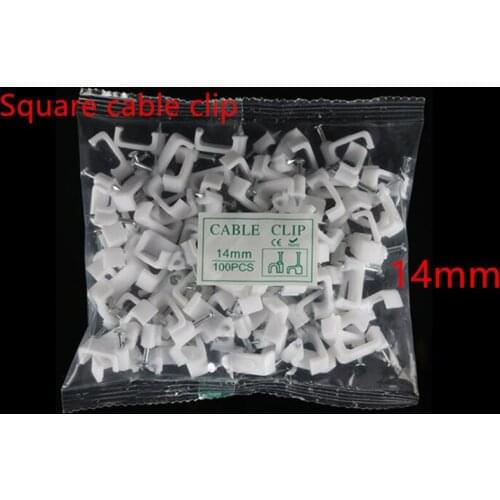 100pcs/bag nail 14mm square type fixed line card card buckle cable plastic buckle F