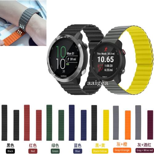 20mm 22mm Magnetic Loop Watchband Silicone Band For Garmin Forerunner 645 645M 245 245M/Garmin Venu Sq Replacement Strap