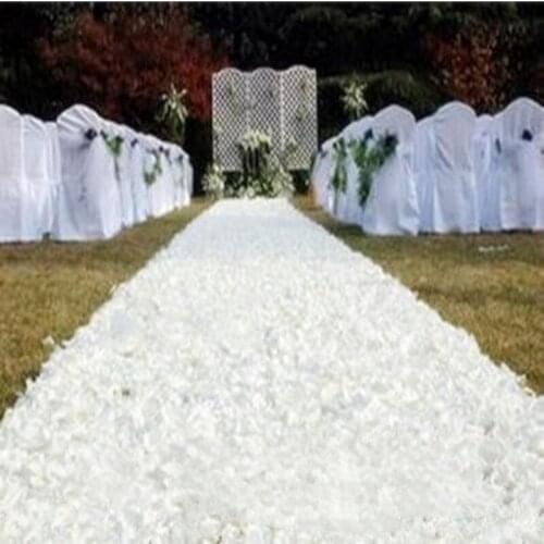 10 m/lot 1.4 m Width Romantic White 3D Rose Petal Carpet Aisle Runner For Wedding Backdrop Centerpieces Favors Party Decoration