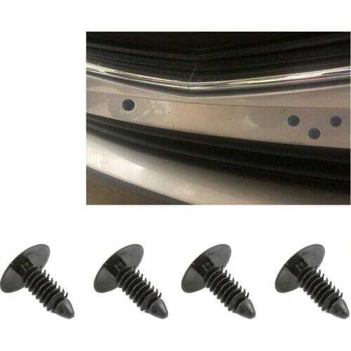 Black 7mm Hole Bumper Plugs Clips For Front License Plate Holes Cover Plastic Fastener Screw Rivet