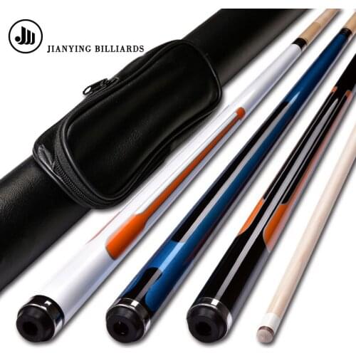 Jianying PA45 Wood China Pool Cue Stick 13mm 11.5mm with Black Pool Cue Case Set Blue White Black Color 2019