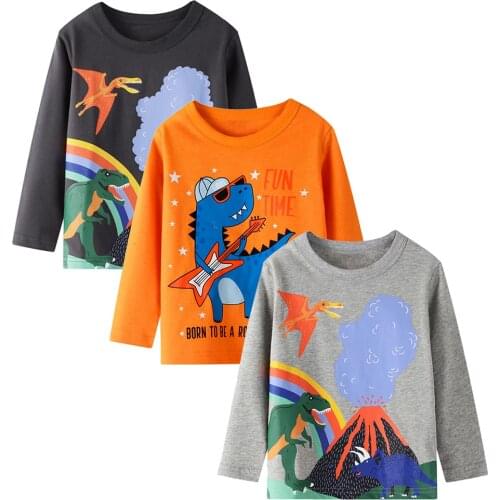 Kids Clothes hoodies for girls Toddler Kids Baby Boy Long Sleeve Animal Dinosaur Shirt Tops Tee Clothes 3PC Set худи для девочек