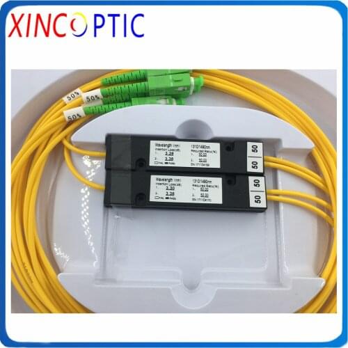 FTTH 1*2 FBT 1310/1550 Dual Window 1X2 FBT Fiber Coupler,SM,Dual Window,1490/1550,2.0mm,1M,ABS Pacakge:90*20*10,SC/APC