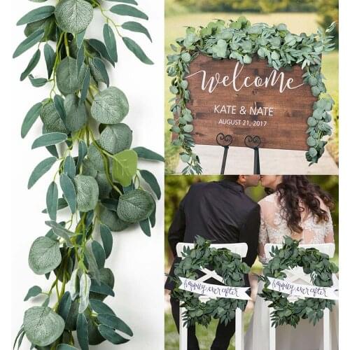 Artificial Green Eucalyptus Garland Leaves Vines Garland artificial Fake Plants for Wedding Decoration Home Birthday Party
