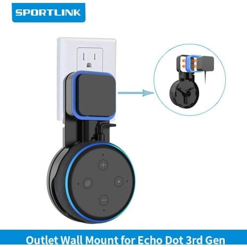 For Amazon Alexa Echo Dot 3rd Generation Outlet Wall Mount Hanger Holder Stand Space Saving Bracket Assistants Accessories